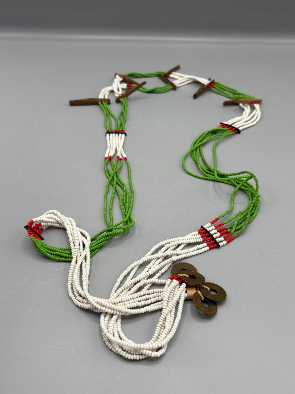 50" Multi white multi strand bead necklace